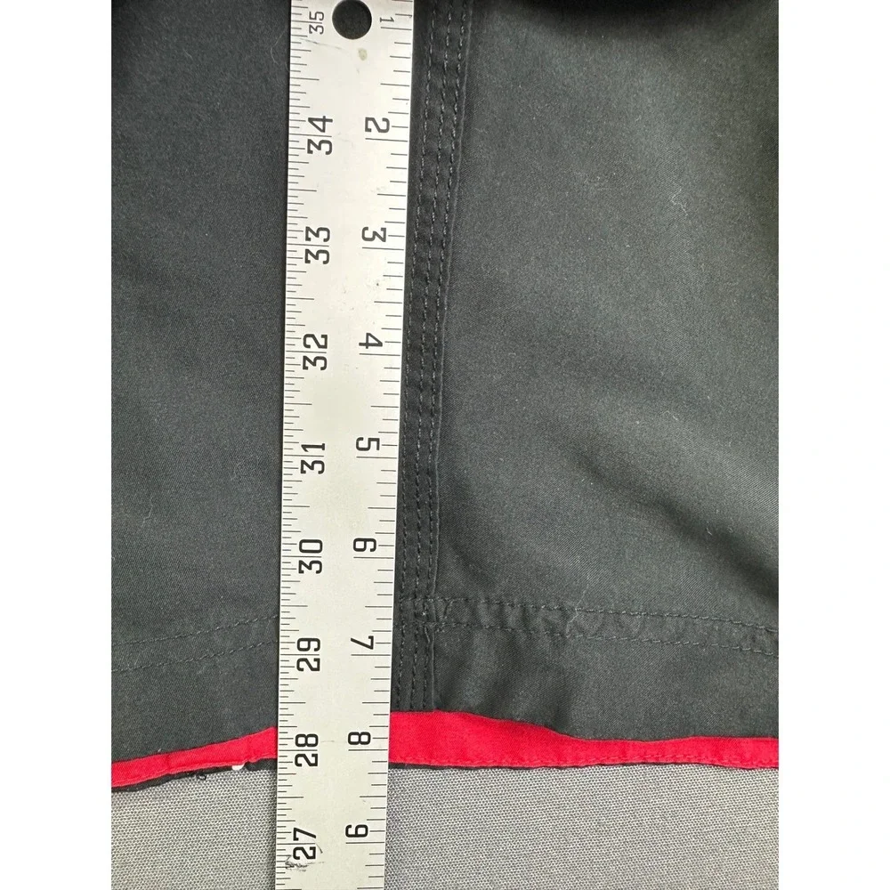 Speedo Men's Swim‎ Trunks Black Board Shorts Cargo Pocket White Piping XXL